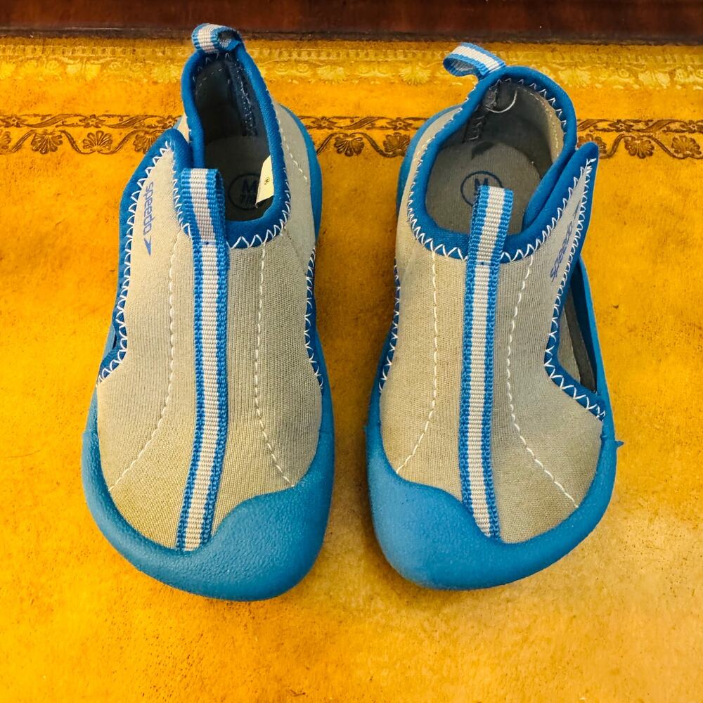 Speedo Unisex Toddler Blue Gray Low Top Ankle Strap Hybrid Water Shoes Medium 7